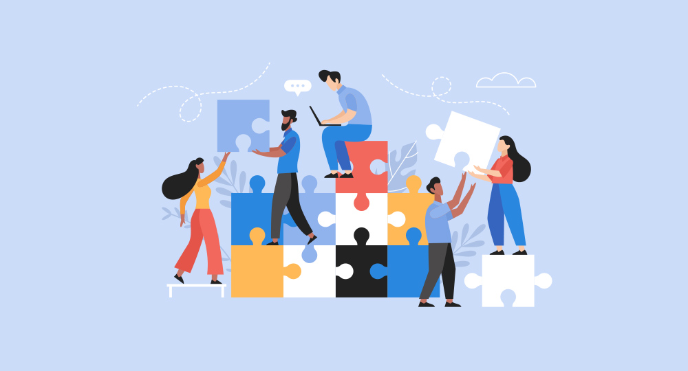 チーム協力イラスト